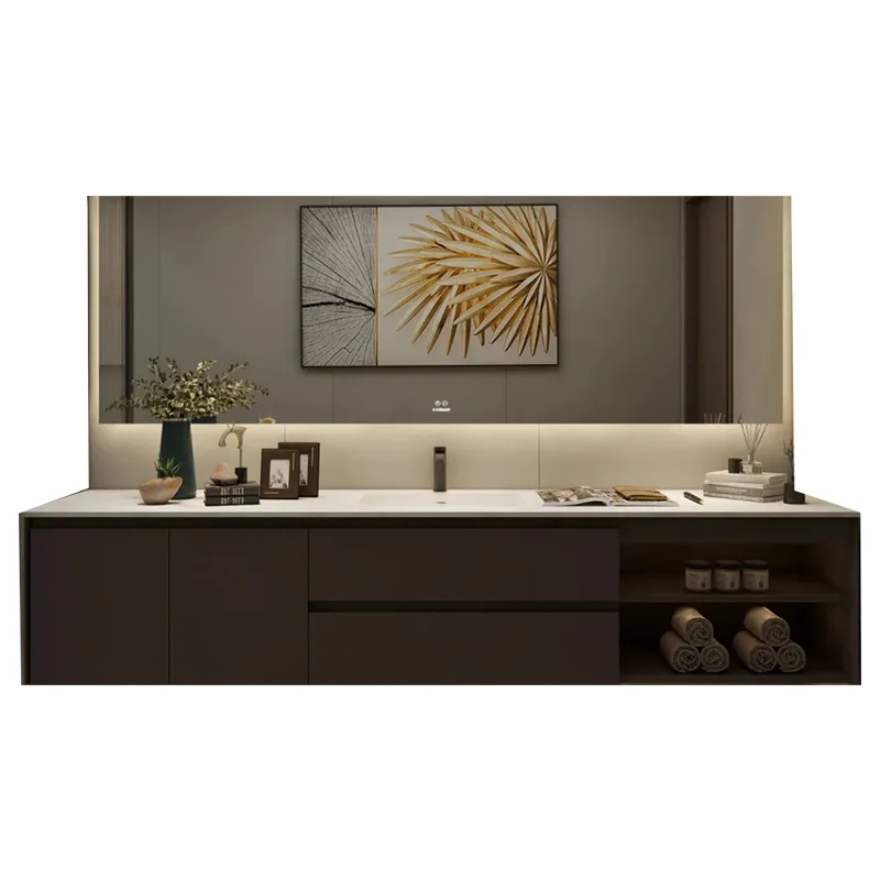 

Apartment villa upscale modern wall mounted bathroom sink cabinet