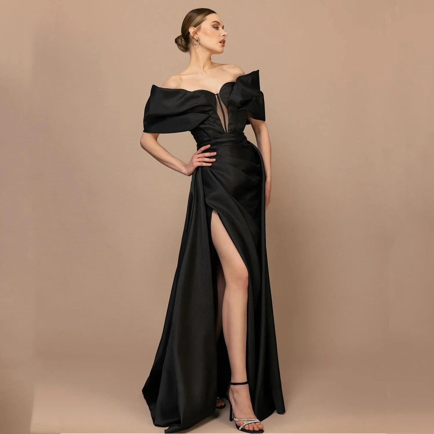 

Черное женское длинное платье с разрезом на заказ, вечерние платья Pastrol, унисекс, Джерси, ретро, Дубай, Саудовская Аравия, выпускной, по индивидуальному заказу