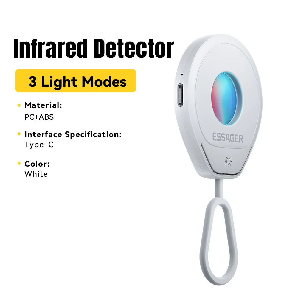 Essager Mini Hidden Camera Detector Portable Anti-Spy Infrared Lens Finder Anti-Peeping Gadget ForTravel Hotel Bathroom Security — 1