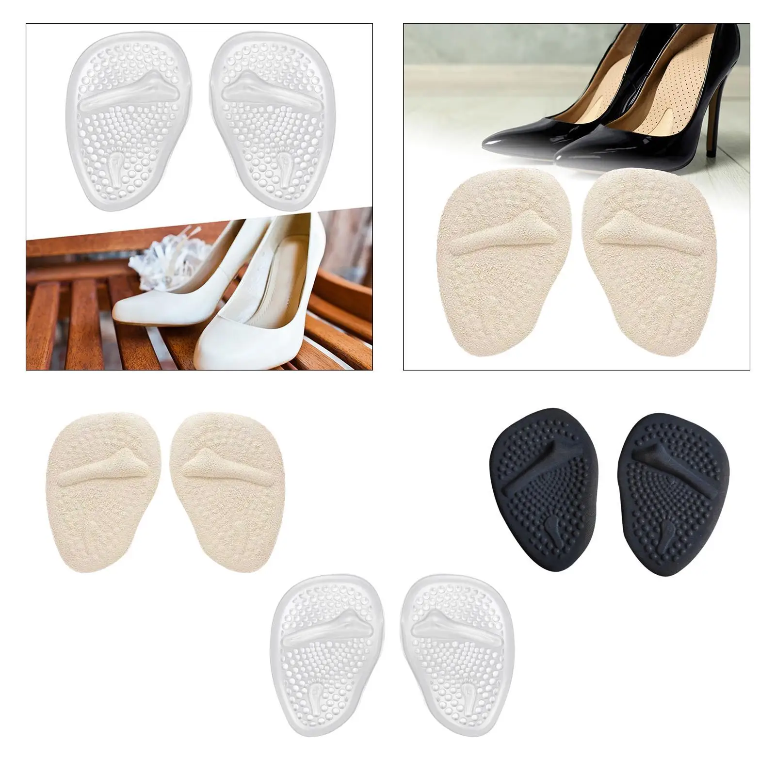 Мягкие нескользящие женские полуподушечки для плюсневых подушечек Силиконовые подушечки для передней части стопы для женщин Женские сандалии на высоком каблуке