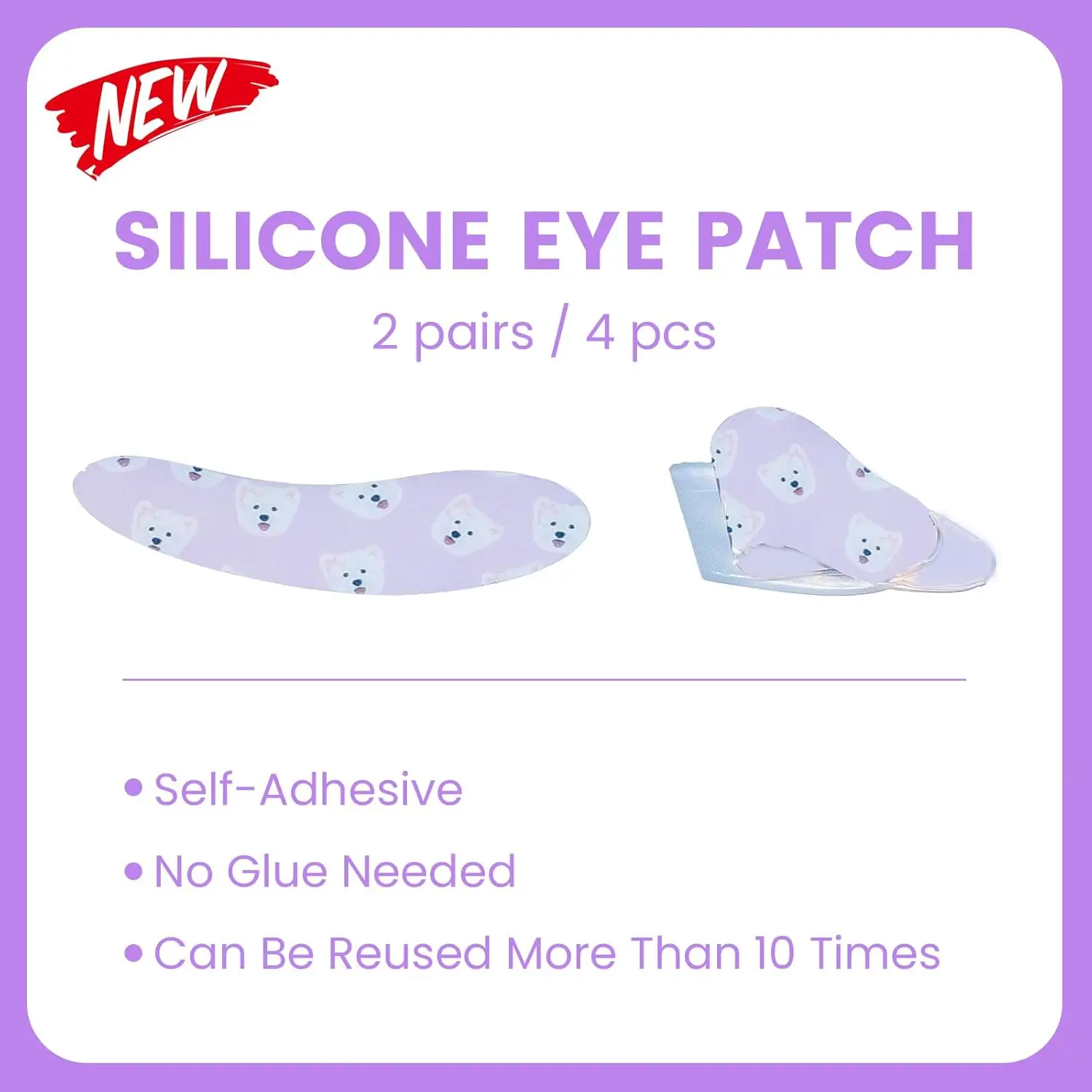 Libeauty سيليكون لصقة عين قابلة لإعادة الاستخدام تصميم المطعمة رمش لاش رفع منصات 1 زوج من لاش رفع التصحيح لاستخدام غطاء رمش تحت #3