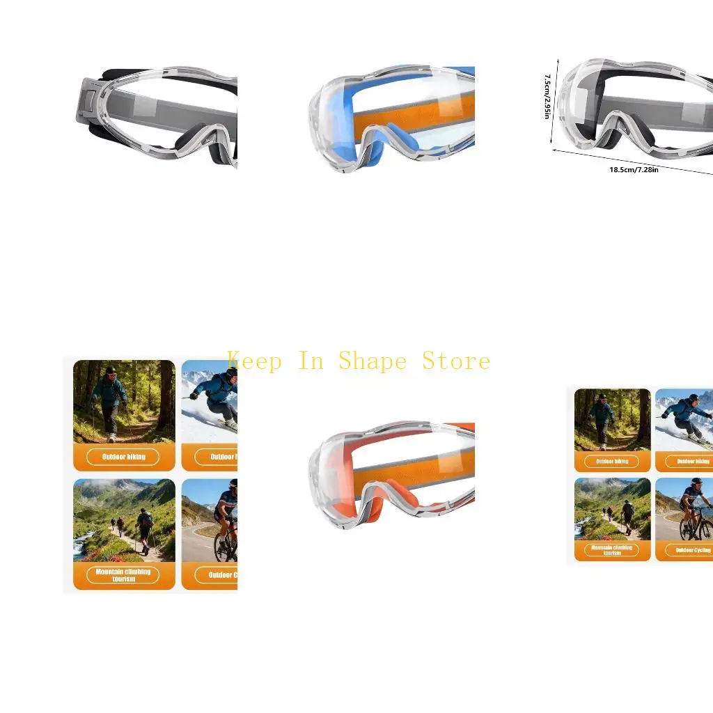 U1JC Adult Outdoor Eye Cover Glasses with Broad Lens and Stable Band for Day Travel Dust Wind and Work for Daily Use for Adults