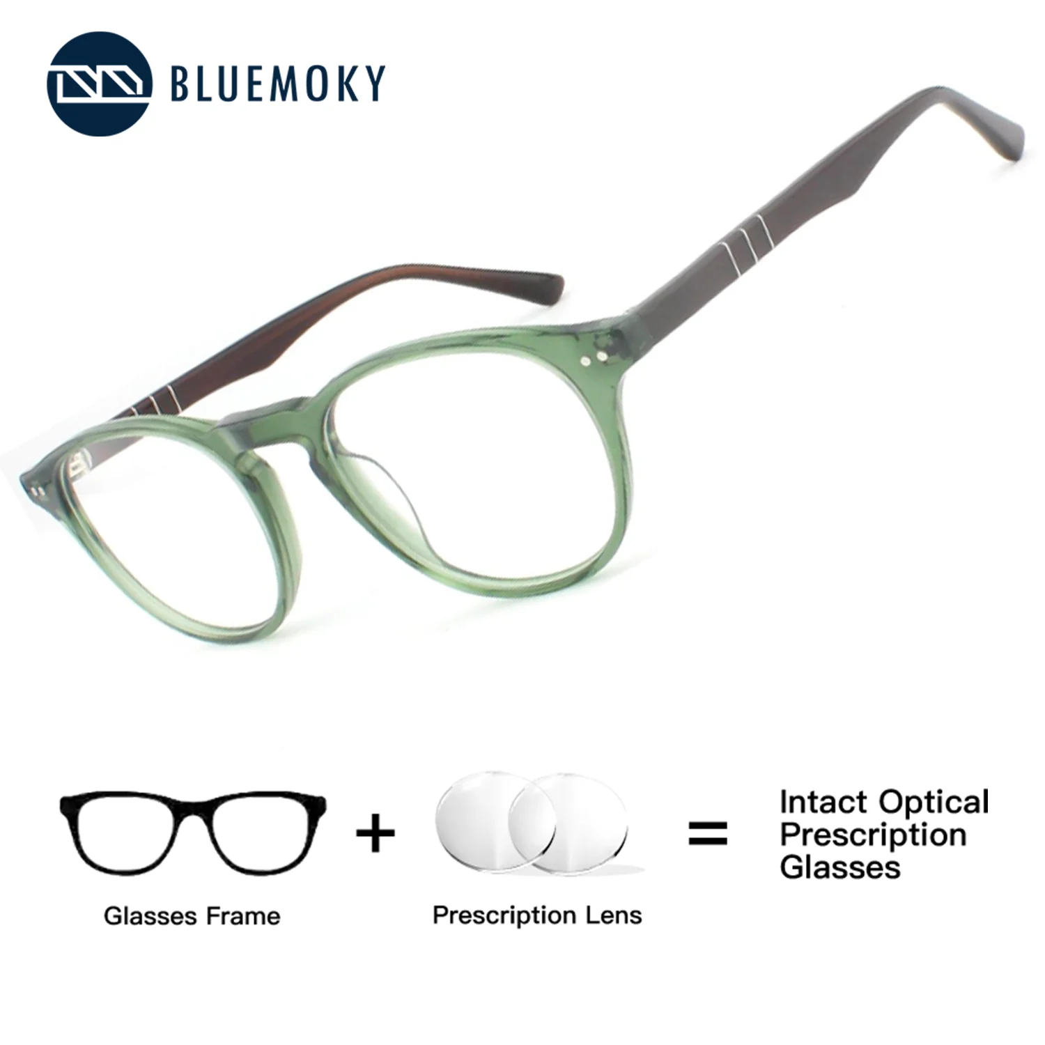 

BLUEMOKY Handmade Acetate Oval Prescription Reading Glasses for Women Photochromic Blue Light Blocking Optical Eyeglasses