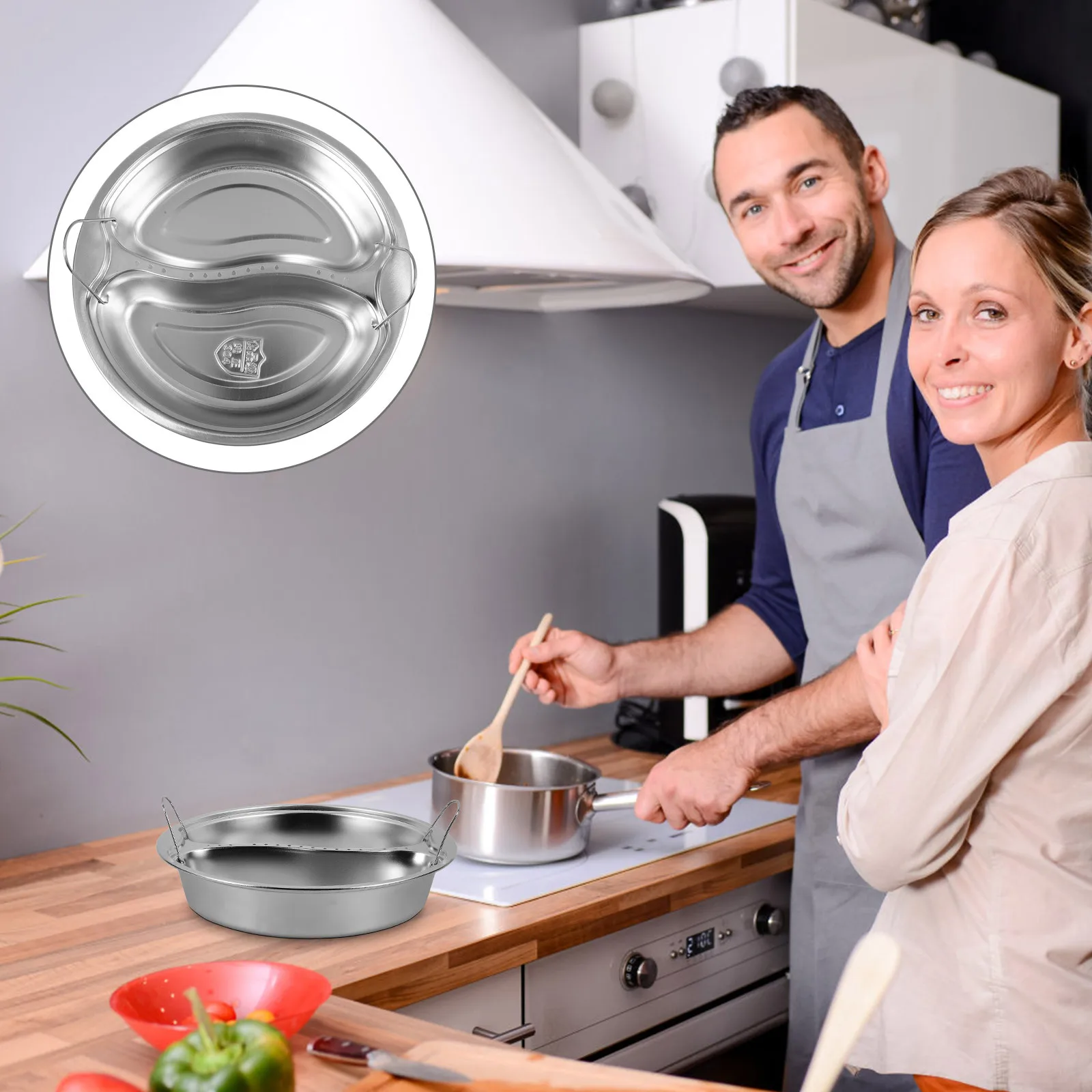 

Stainless Steel Steamer Basket Round Hole Even Heating Fast Drainage For Rice Eggs Fish Corn Potatoes Vegetable Steaming