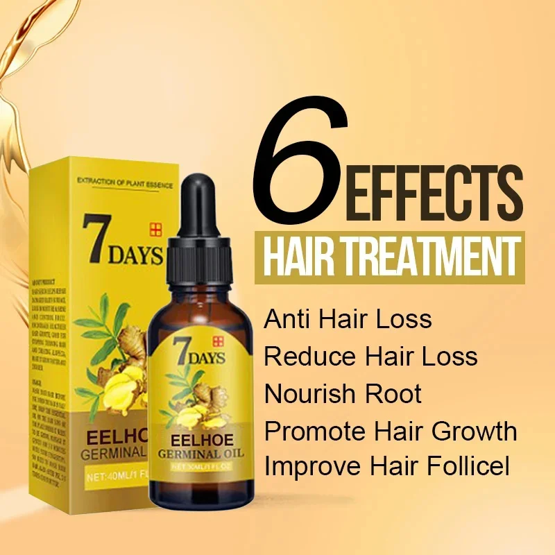 5pcs Ginger Hair Growth Serum Anti Hair Loss Fast Growing Hair Care Essential Oil Repair Damaged Scalp Treatment For Women Men