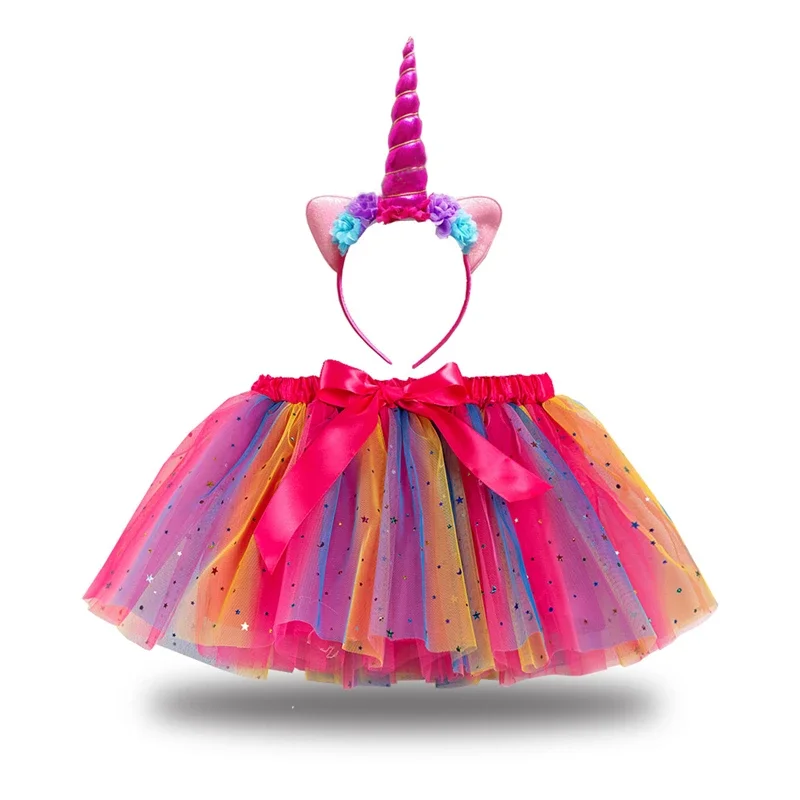 Женское Радужное платье-пачка с единорогом и юбкой-годе