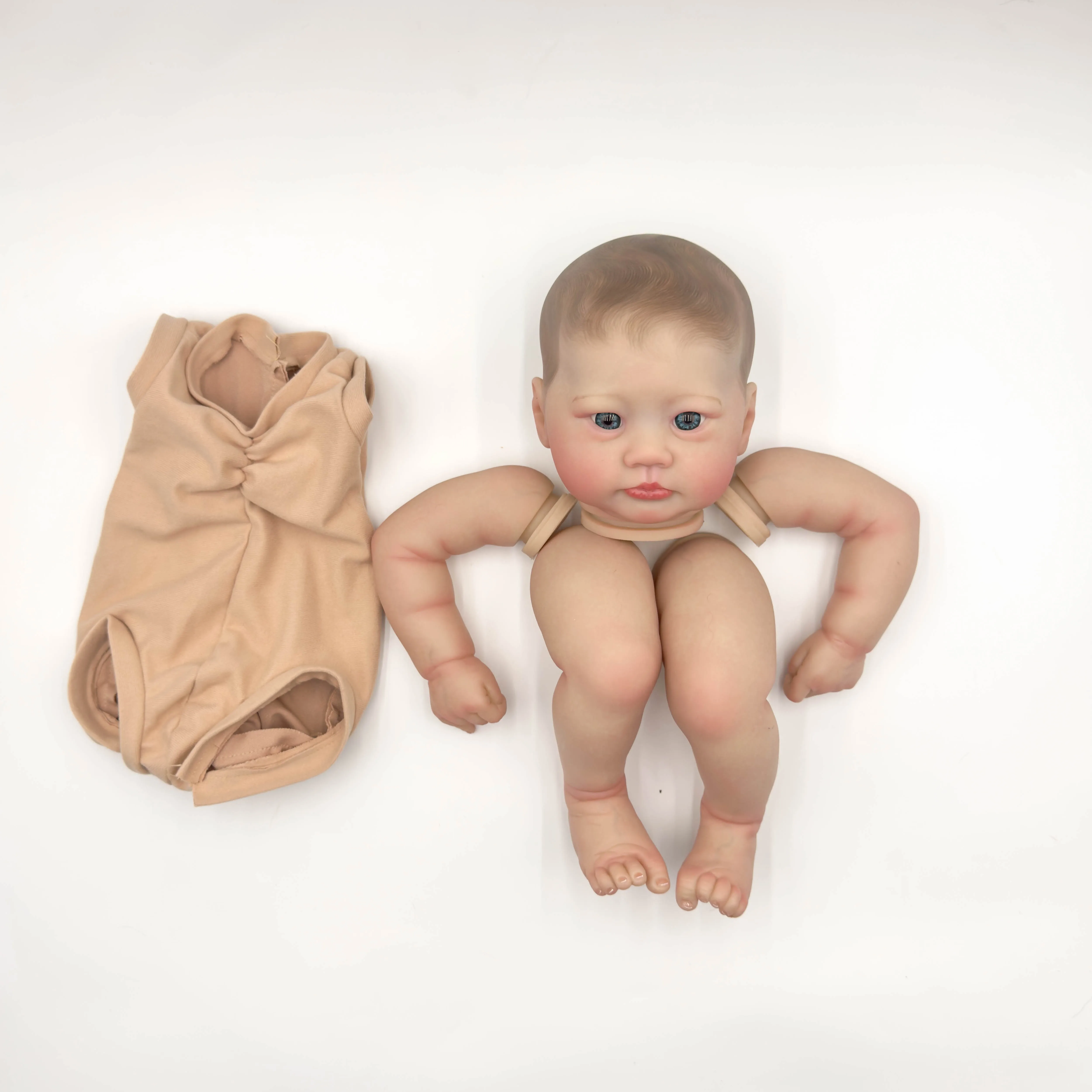 NPK 19 inch levensechte onvoltooide herboren poppenset Lali geschilderd met handgeschilderde haarpoponderdelen voor verzamelaars en ambachtslieden