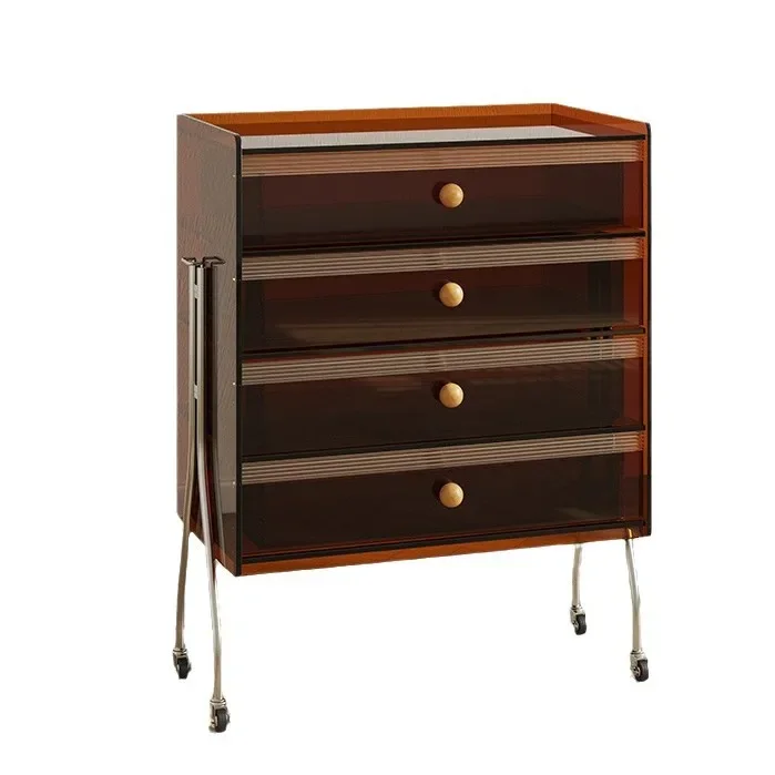 

Acrylic chest retro small apartment bedroom storage drawer cabinet bedside cabinet living room sofa TV side cabinet