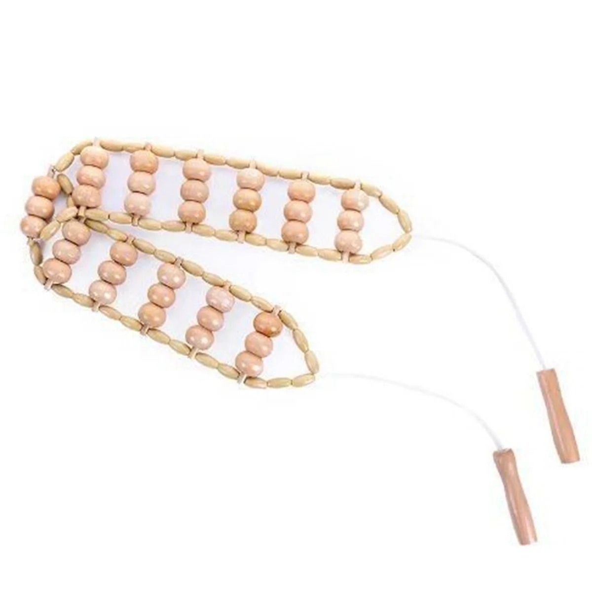 جهاز تدليك الظهر بحبل A71P - أداة تدليك مقاس 47.2 بوصة للظهر والرقبة والساقين والخصر وأسطوانة تدليك خشبية