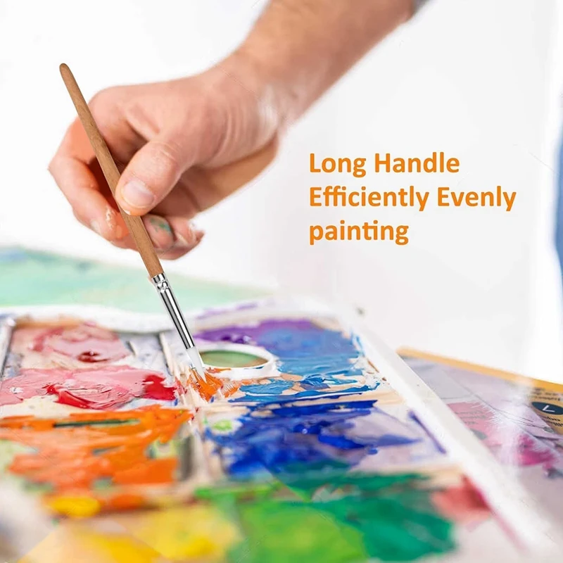 طقم فرش تلوين للفنانين للرسم على الأكريليك ، طقم فرش رسم ، كما هو موضح ، 6 *