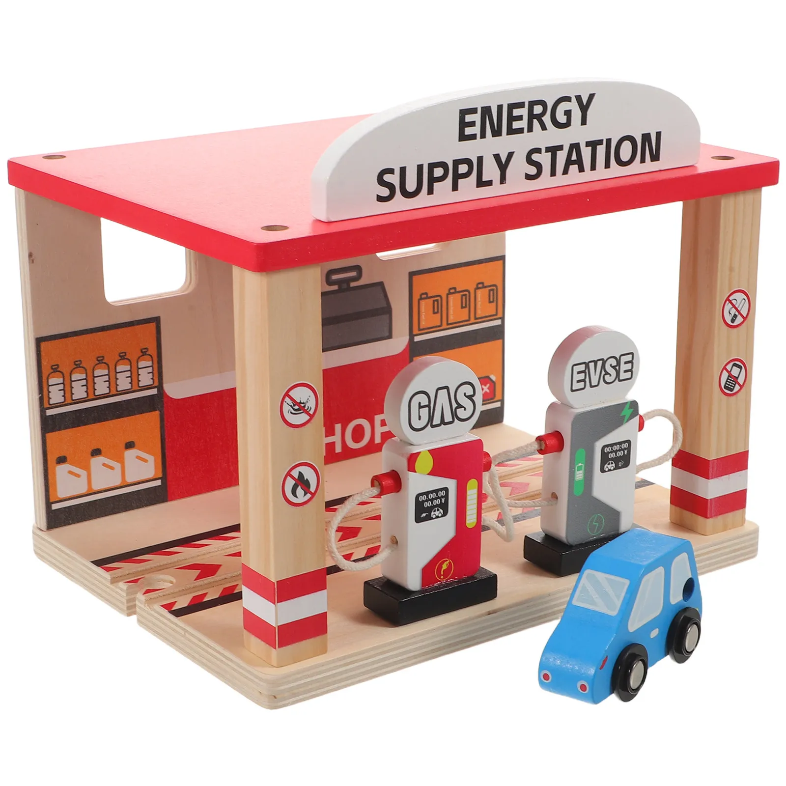 

Mini Gas Station Realistic Simulation Diy Pump Set For Kids Pretend Play Train Railway Scenery Compatible Vehicle Track Systems