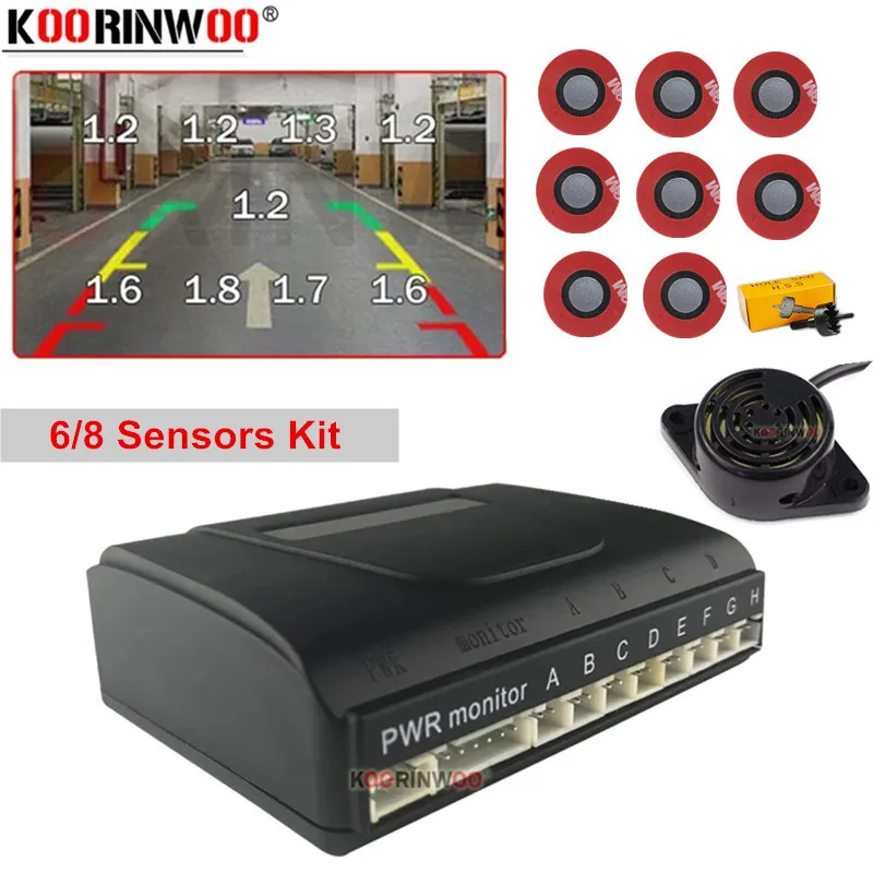

Car Parking Sensor 8 Front And Back Auto Radar Kit Reverse Blind Zone Control System Vehicle Parktronic Electronics Accessories