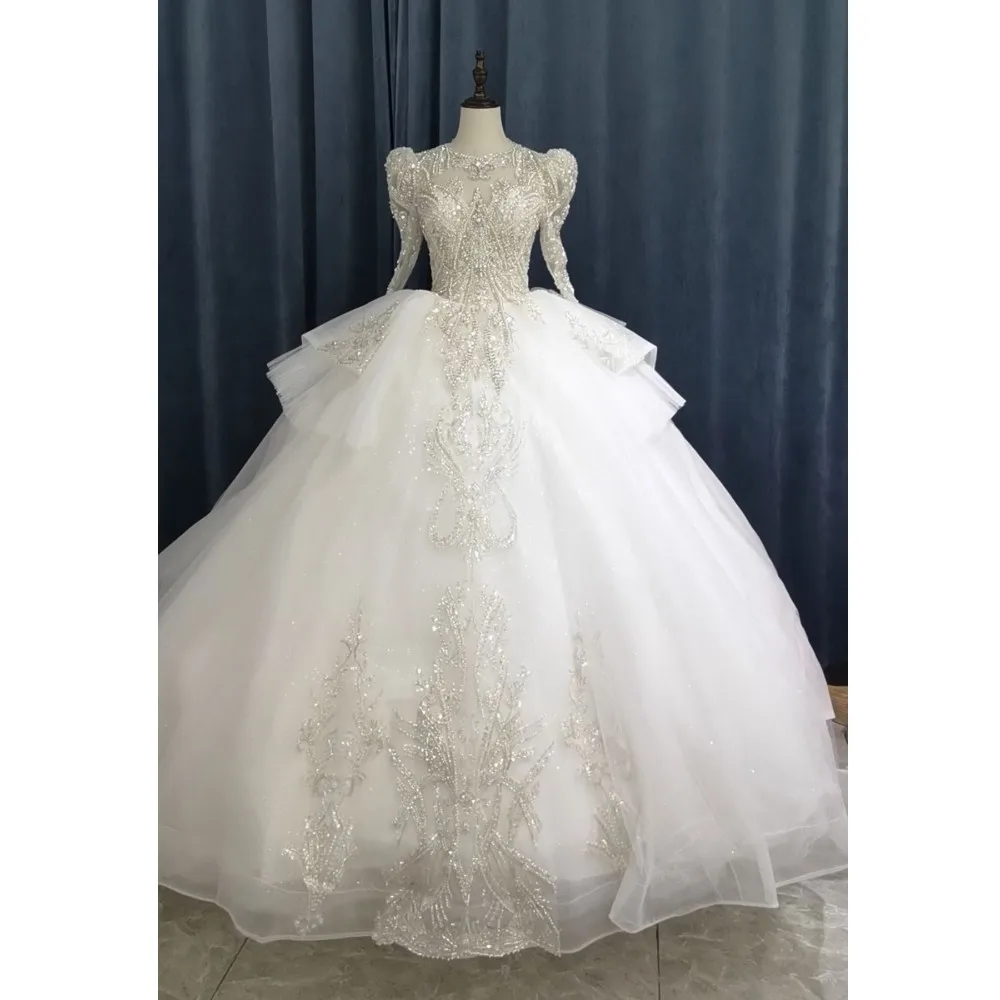 

Kisswhite Green Collection Customized New Design Luxury Wedding Dresses Glitters Crystals Ball Gown For Brides