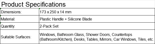 EHOMGUI 2er-Pack Silikon-Handabzieher für Badezimmer, Glas, Arbeitsplatten, Schreibtische, Autofenster – schnell trocknender Reiniger für mehrere Oberflächen – Detail 1