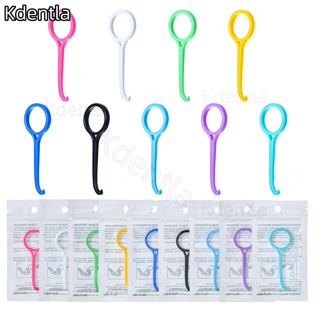 200Pcs Independent Pack Orthodontic Aligner Removal Tool Dental Hook Invisible Removable Braces Extractor Clear Aligner