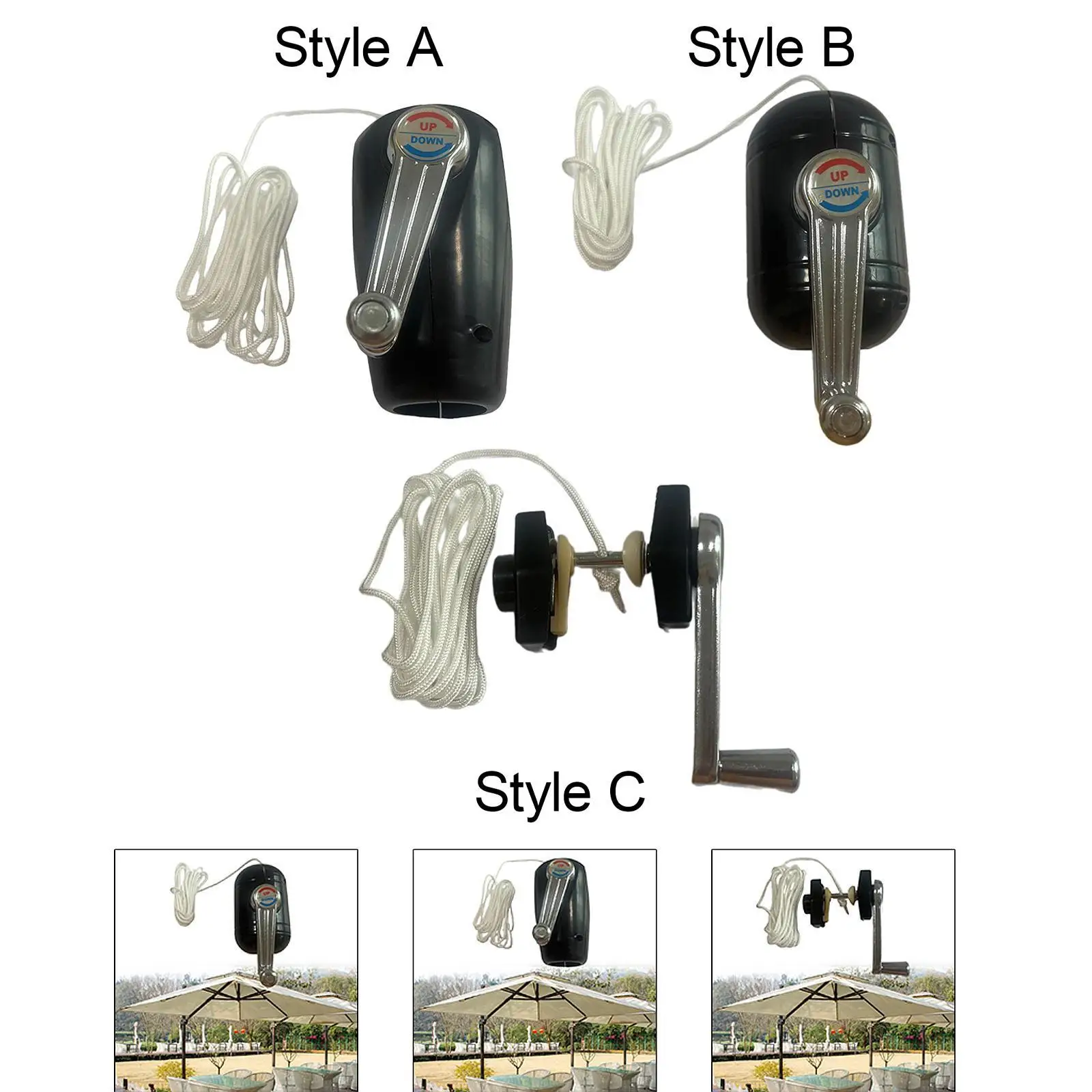 Patio Umbrella Accessories Hand Crank Replace Parts Stable Attachment Umbrella Parts for Pool Outdoor Camping Picnic Party