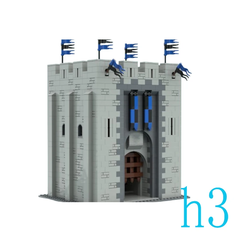 

Spot MOC-153483 1749pcs medieval castle building gatehouse small particle assembly building blocks educational toy model ornamen