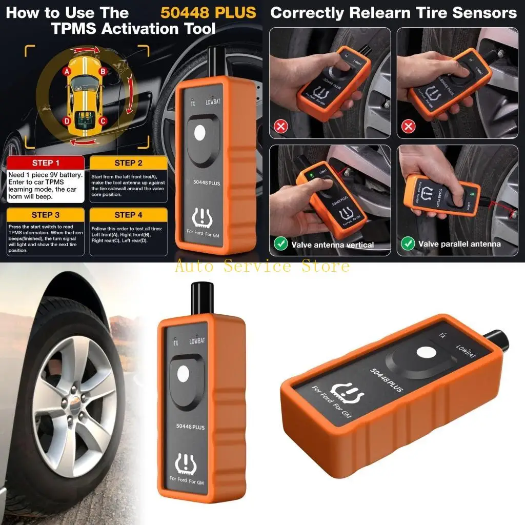 

462A TPMS Resets Tool for Tire Pressure Monitor Sensors TPMS Relearn Tool for 315/433 MHz Vehicles Resets Tools