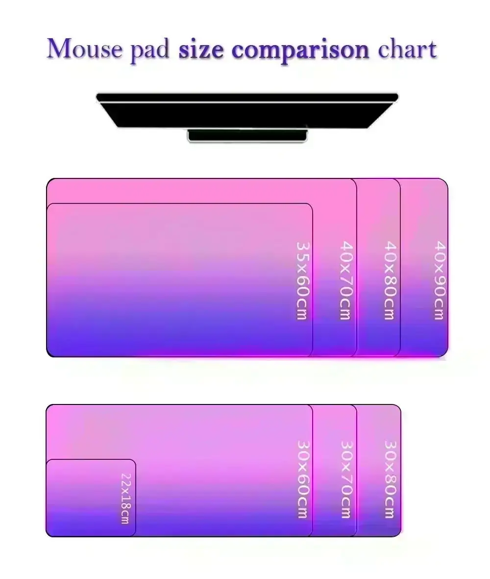 New Custom Game HD Mousepad Computer Mouse Pad XXL Playmat Non-Slip Natural Rubber Carpet Mouse Mats Desktop DIY 35x60 Mouse Pad