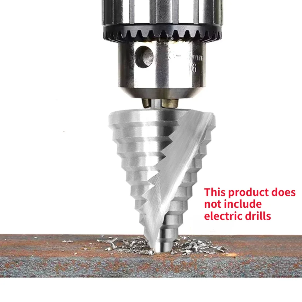 Krachtige 6-60mm Step Cone Drill Bits  Hole Cutter Bit Set Fluted Edges HSS Reamer Triangle Shank Wood Metal Drilling