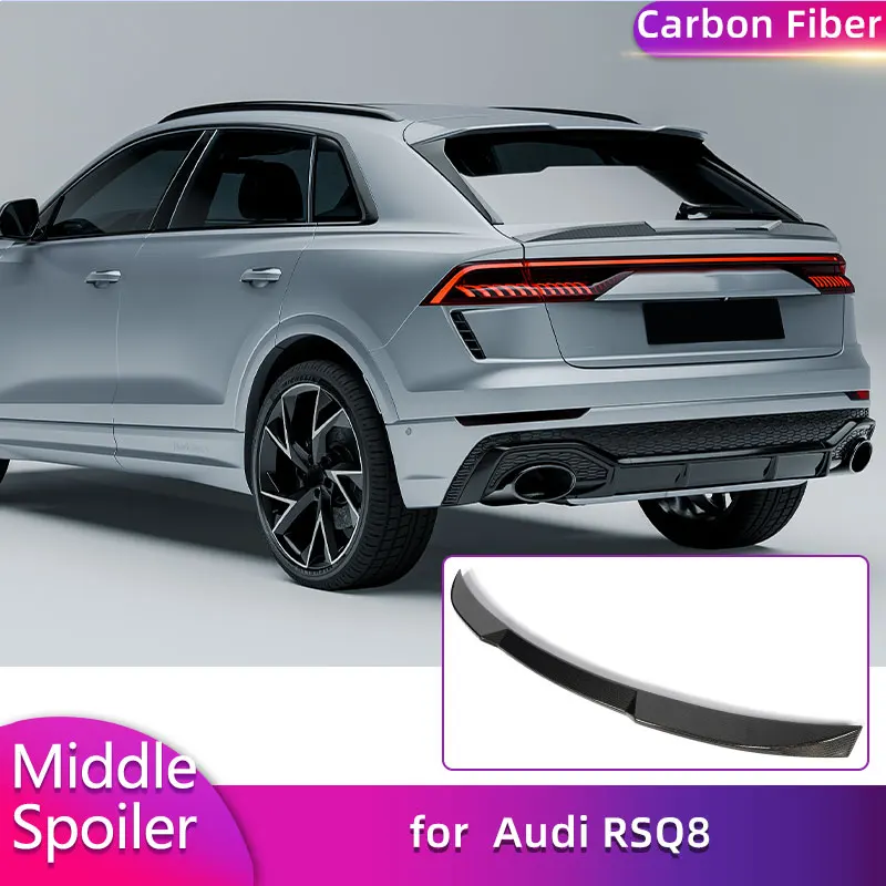 

Full Carbon Fiber Rear Trunk Middle Spoiler Wings for Audi RSQ8 2020-2026 Car Racing Rear Spoiler Middle Wing Lip Body Kit