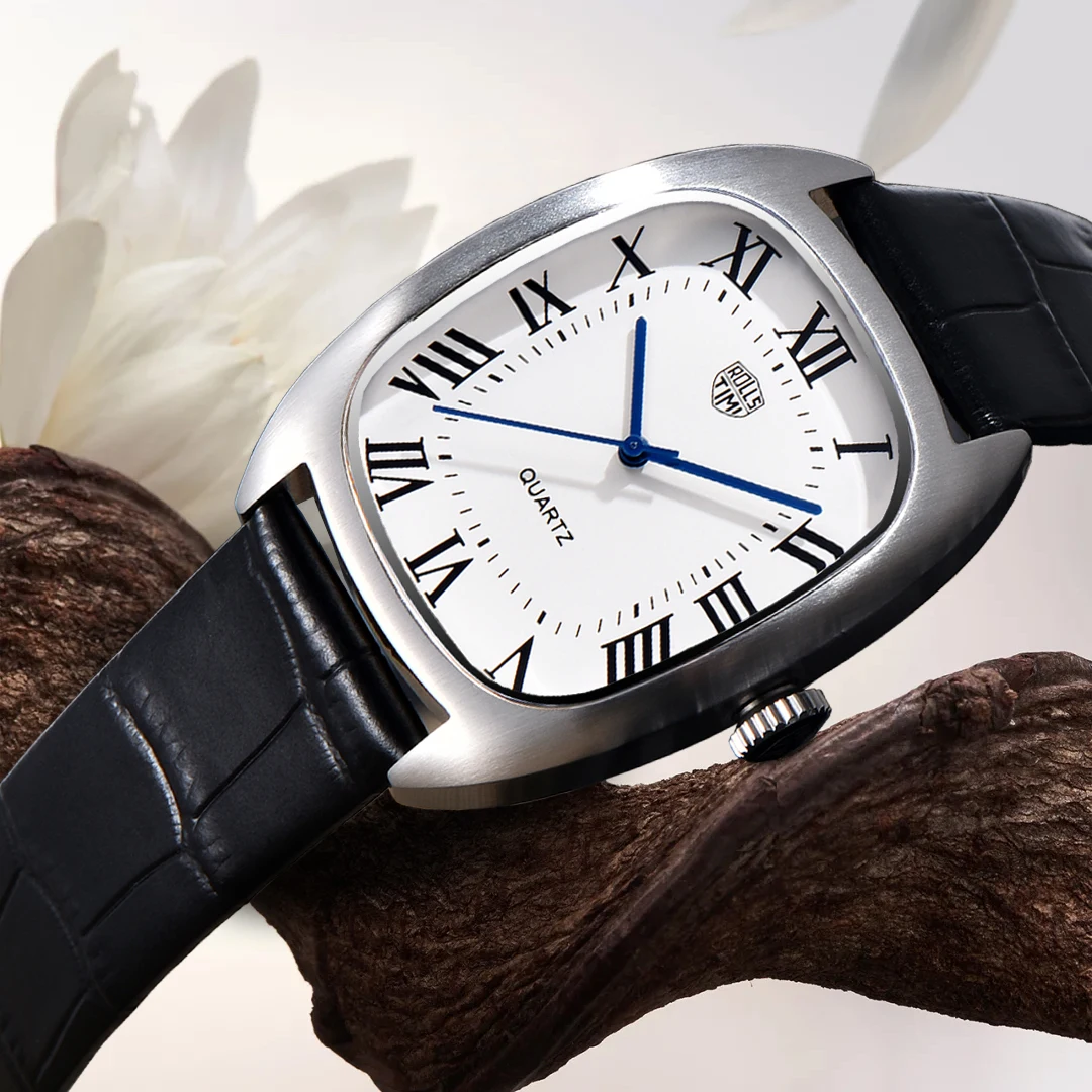 

RollsTimi 2025 новые роскошные мужские кварцевые часы Япония VH31 классический кожаный ремешок для часов 36 мм деловые наручные водонепроницаемые часы для мужчин