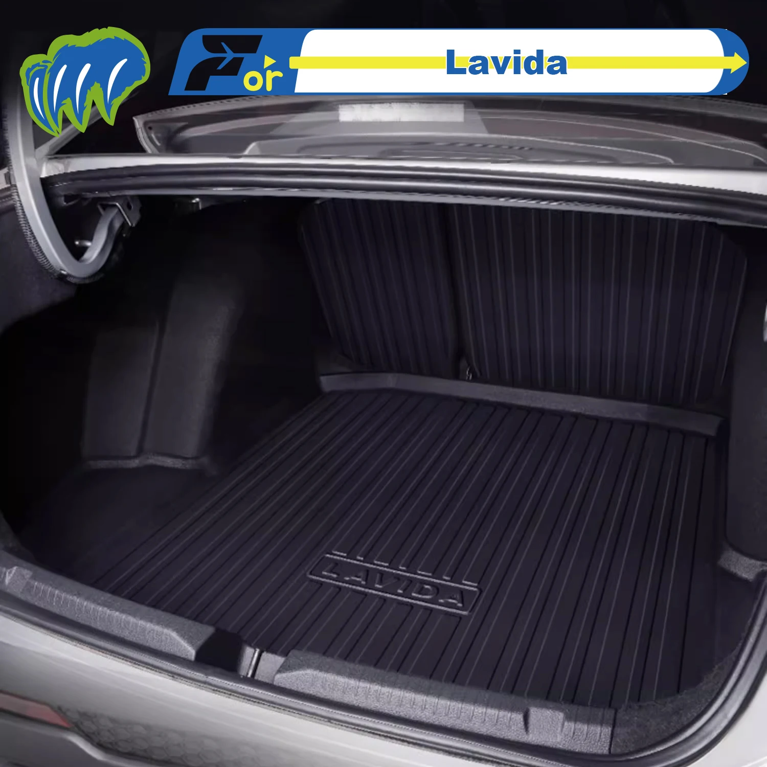 

For Lavida XR S 2008-2025 Custom Fit TPE Car Trunk Mat Cargo Mat 3D Shaped Laser Measured Trunk Liners Chair-back Protection Mat