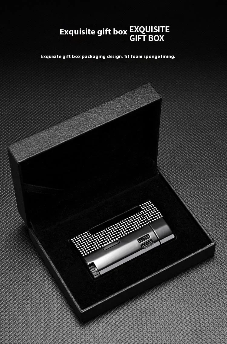 New COHIBA Cigar Lighter With Cigar Puncher Windproof Lighters For Smoking BBQ Outdoor Indoor Luxury Alloy Cigar Torch Lighters