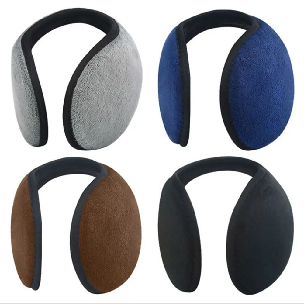 Esqui macio inverno para masculino earflap manter mais quente cor sólida engrossar à prova de vento capa de orelha earcap aquecedores de orelha de pelúcia