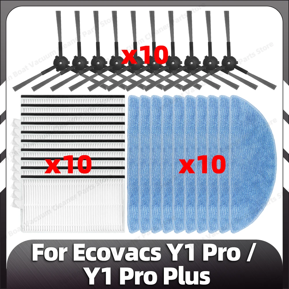 

Compatible for Ecovacs Y1 Pro Robot Vacuum Replacement Side Brush HEPA Filter Mop Pads Spare Parts Accessories