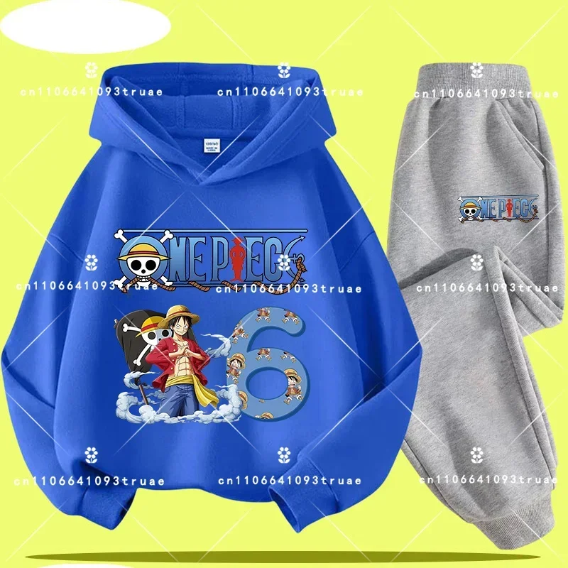 

New One Piece 3 - 12 Years Old Children Hooded Sweatshirt Set with Digital Cartoon Print Boys' Sport Shirt Girls' Casual Top