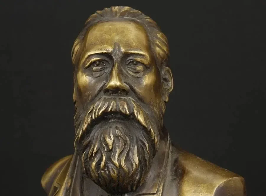 China collection brass Communist Friedrich Von Engels Bust Statue