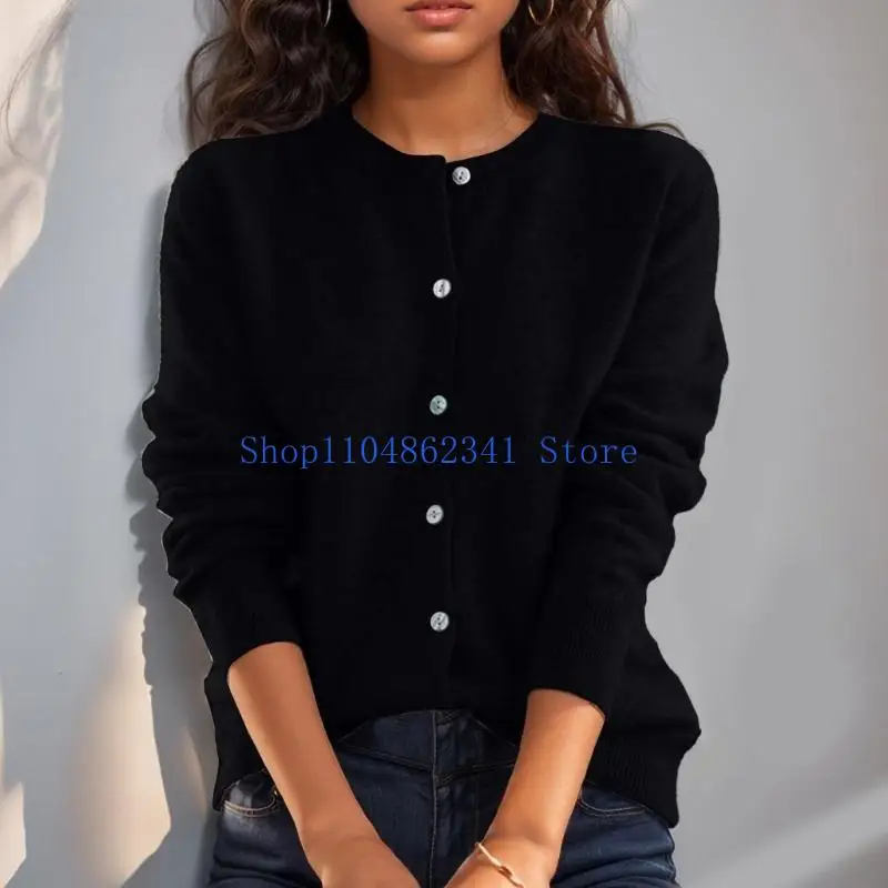 Áo len đan crop top 5asd sành điệu dành cho nữ Áo khoác len dệt kim dài tay