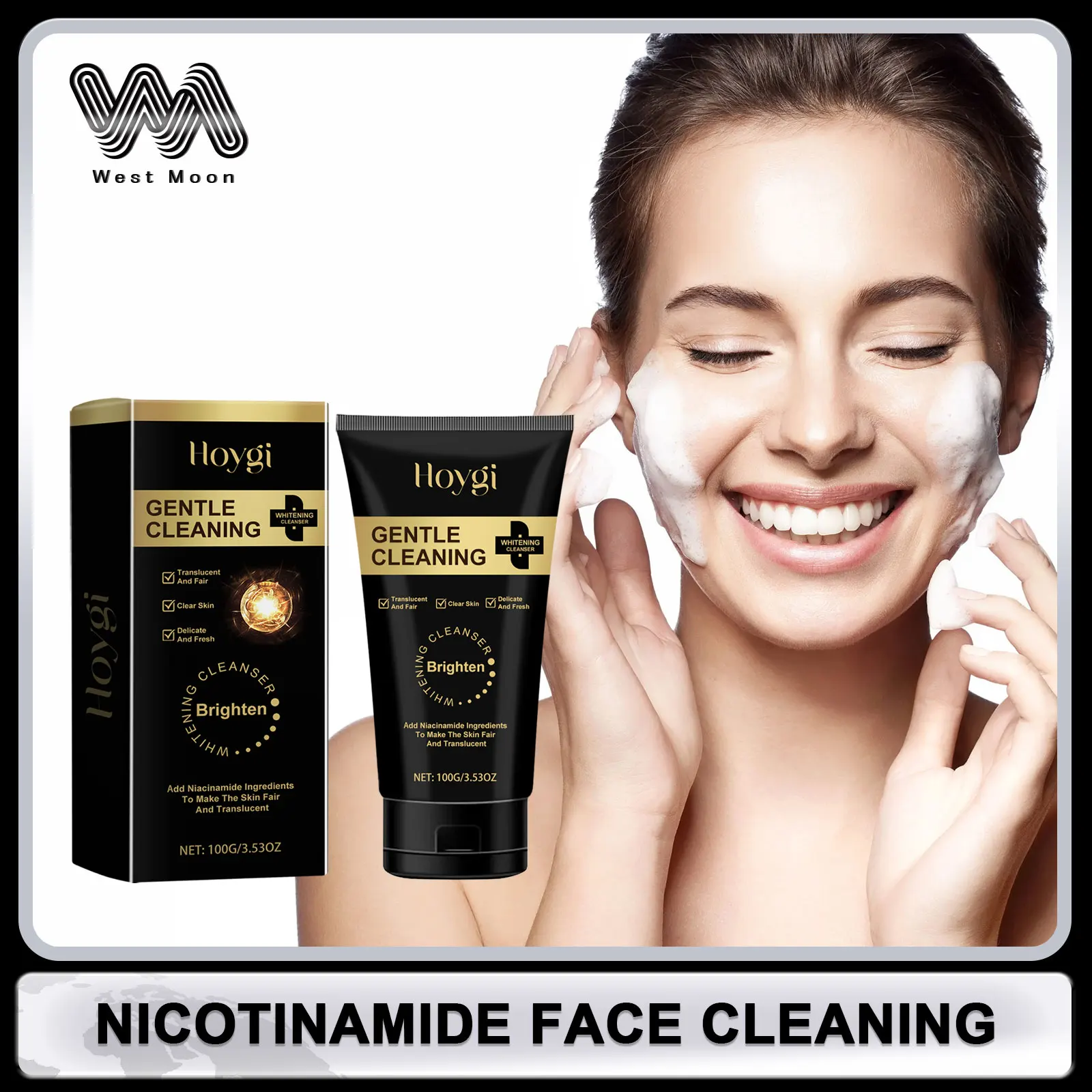 Nicotinamide Face Cleanser Oil Control Brightening Skin Blackhead Remover Acne Face Washing Shrink Pores Moisturizing Skin Care