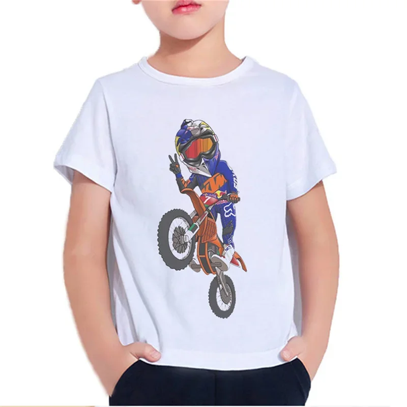 Motorcycle Harajuku 2D Boys Girls Teens Children\'s Clothes T Shirt Unisex Tees Short Sleeve Pullover Kids  Casual Wear Top