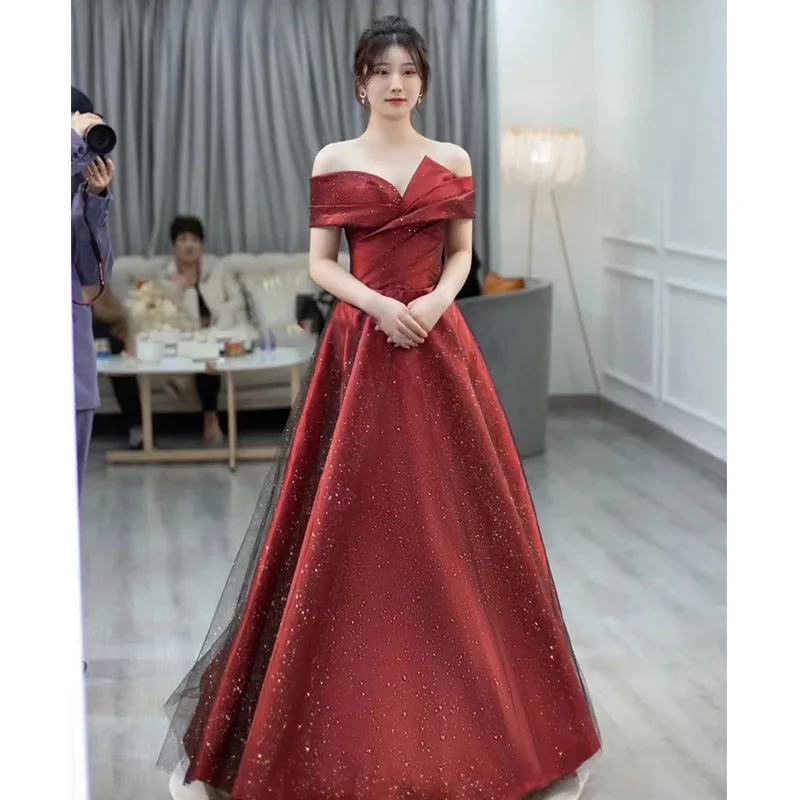 

Elegant Sexy Off-Shoulder Evening Prom Dresses for Women Summer 2025 Host Birthday Wedding Party Dress Formal Occasion vestidos