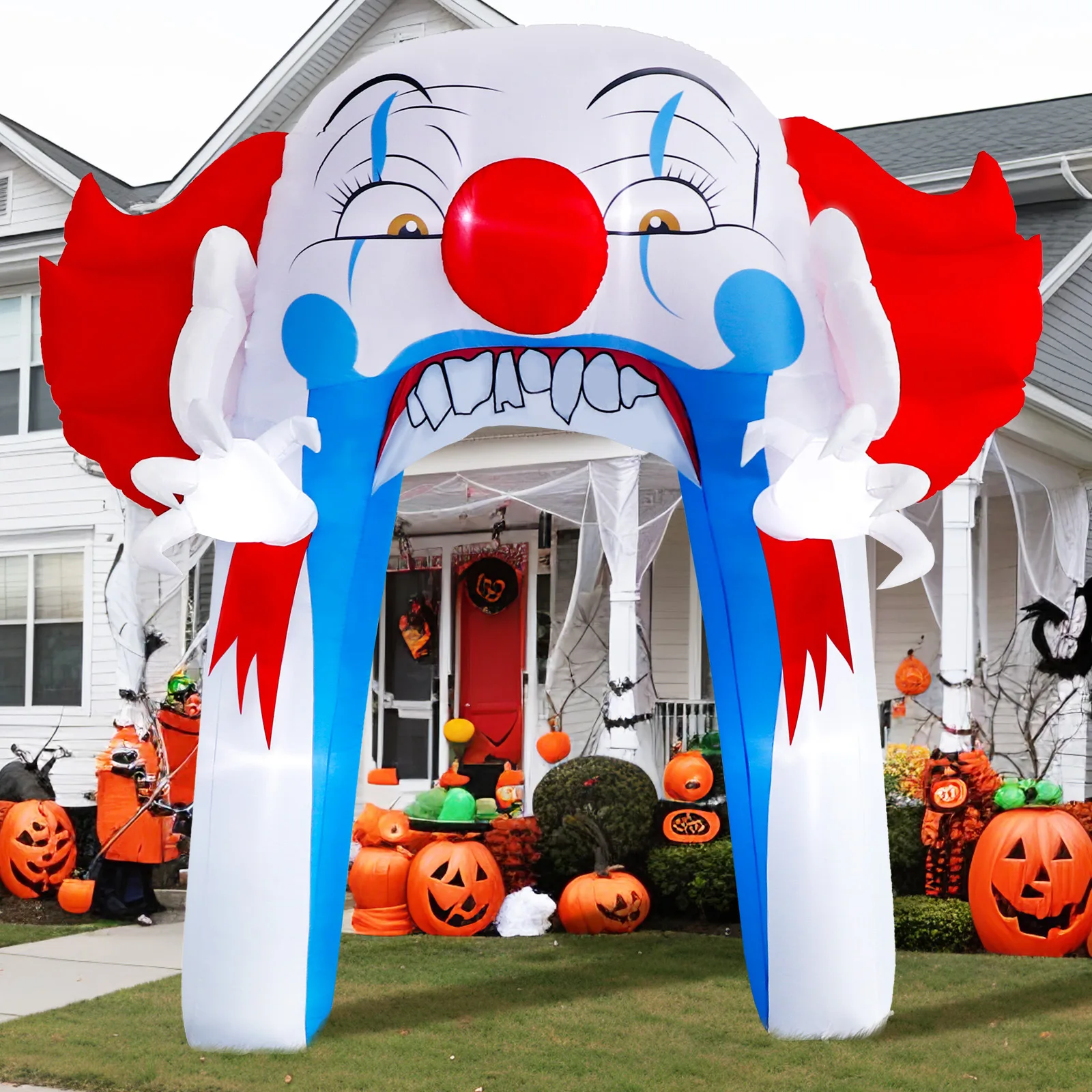 Halloween Theme, Clown Inflatable Arch Decoration for Halloween Party Outdoor Courtyard Scene Decorations,scary Atmosphere Props