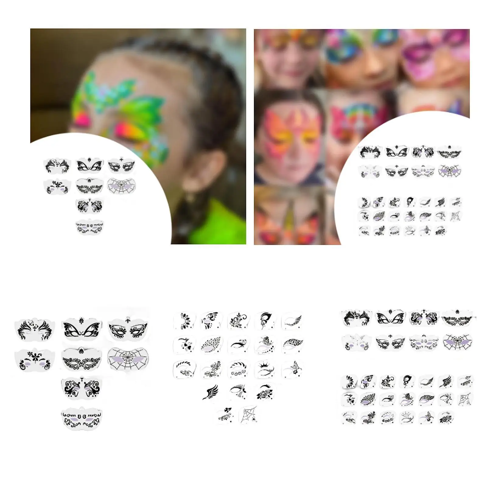 استنسل رسم الوجه كرنفال استنسل الوجه للأطفال والبنات والأولاد كرنفال