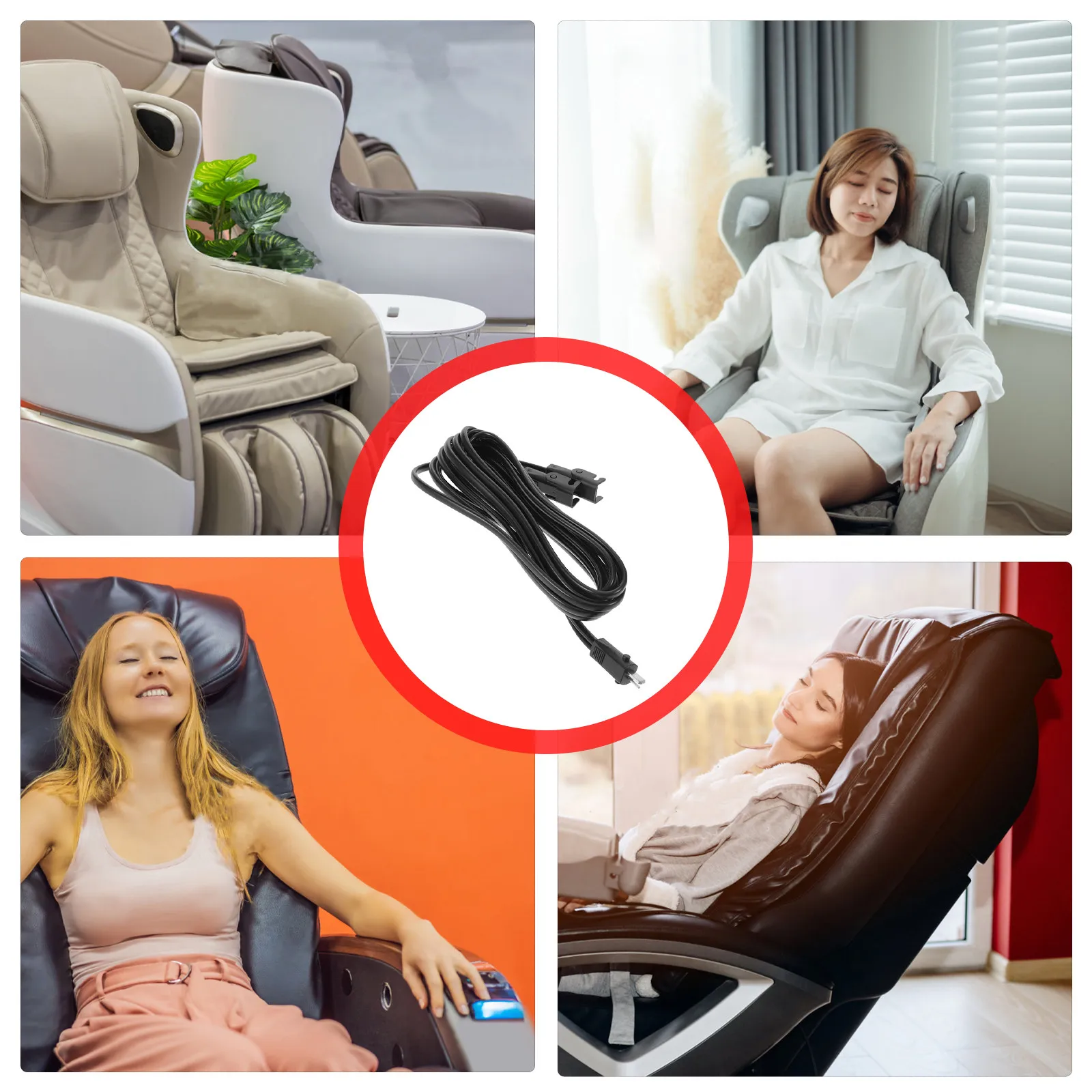 Recliner Power Adapter Cord Replacement 2 Pin Splitter Cable Extension Cable for Sofa Chair Massage Lounge Adjustable Power Cord