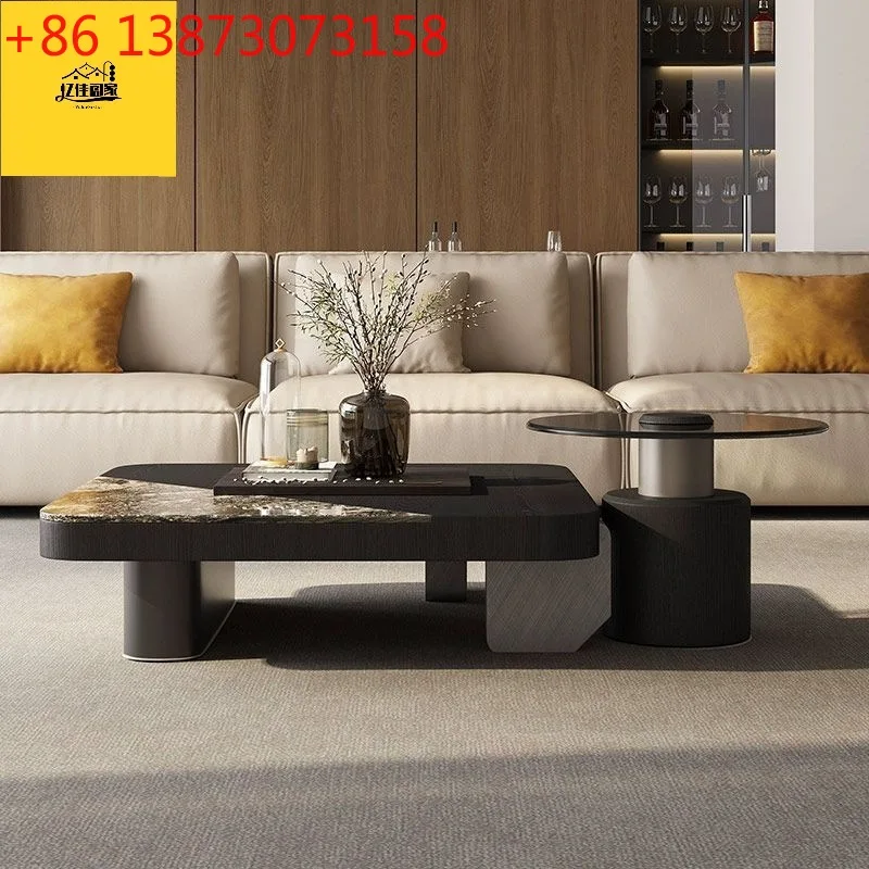 

Итальянский светлый роскошный высококачественный квадратный журнальный столик, современный журнальный столик для маленькой квартиры, бытовая гостиная