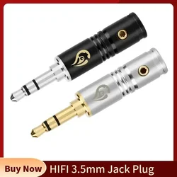 Hifi 3.5 Jack For Soldering Audio Plug Connector 3 Pole Rhodium Gold Jacks Consumer Electronics DIY Earphones Cable Connectors