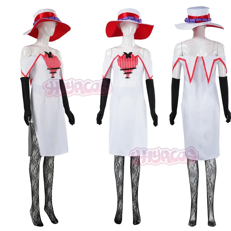 هازبين لوسيفر أنيمي فندق مورنينغستار الجنس عكس تأثيري Genderswap زي الأب الأبيض البدلة الشيطان الجحيم هالوين goi/6 #2