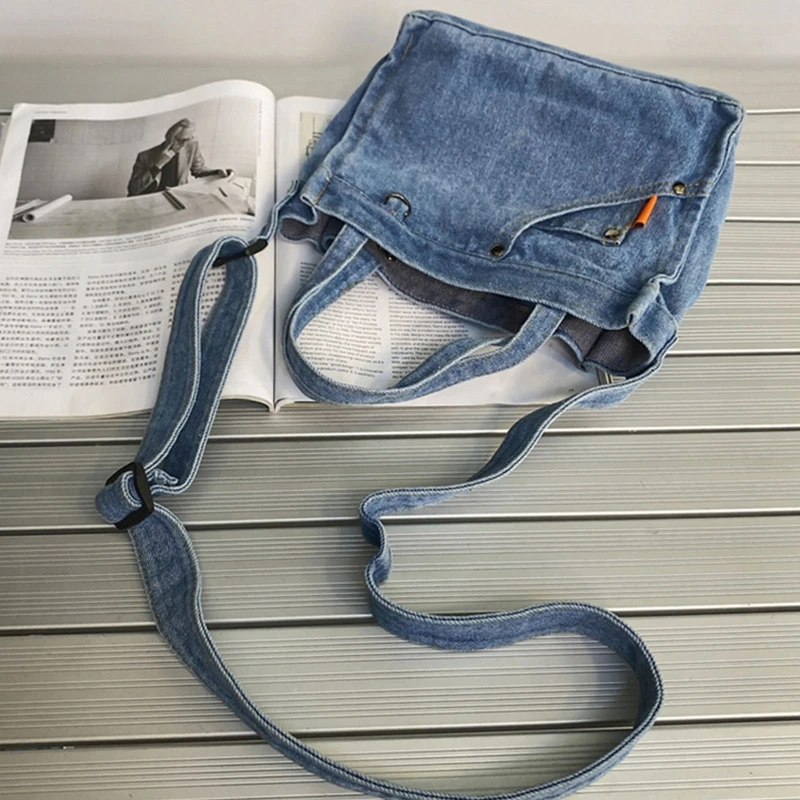 Borsa a tracolla da viaggio borsa a tracolla borsa a tracolla con tasche antifurto borse blu Denim retrò