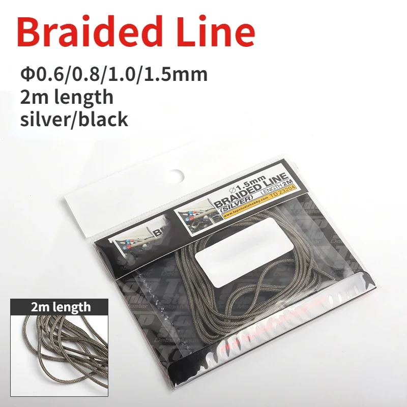 Φ0.6-1.5mm 2m Length Braided Line Assembly Model Building Parts Braid Wire for Military Model Hobby DIY Accessories TD-23201~08