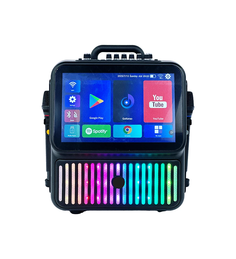 

13.3 Inch Karaoke Speaker With Screen DM-D4-B 40W 7200mah Touch Control WIFI Speaker Support Google Youtube Backpack Speaker