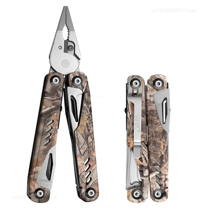 GHK Neues Design Outdoor Camping Überlebens 19-in-1 Faltbares Multitool Multifunktionszange Schere EDC Messer Taschenwerkzeuge