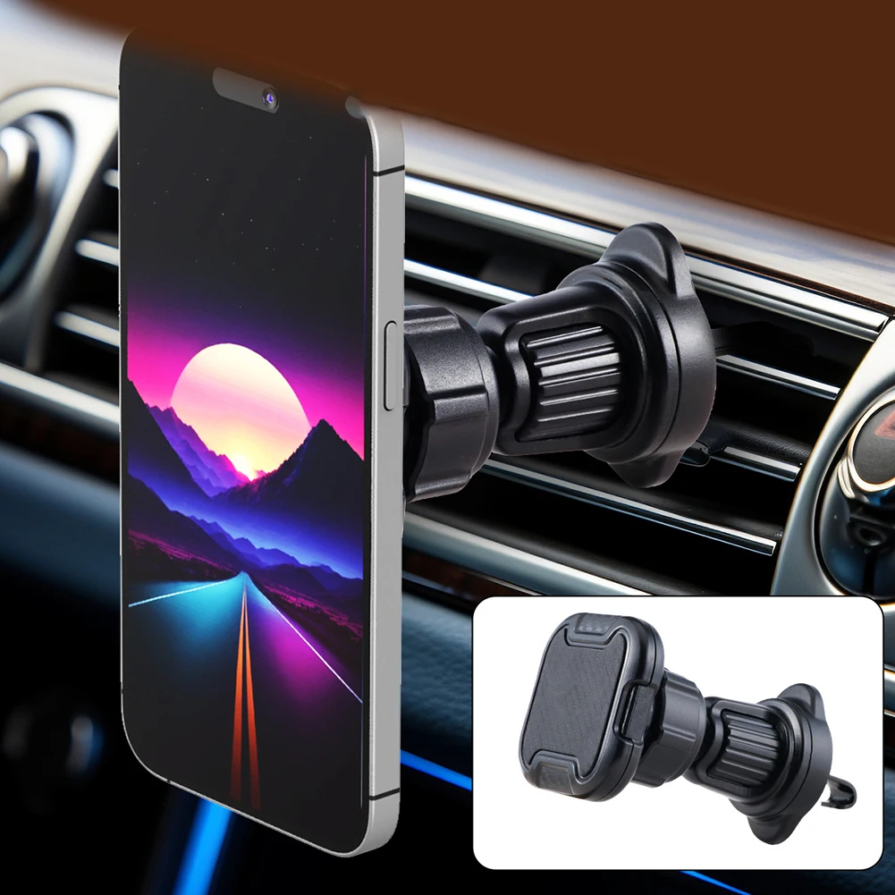 Magnetic Car Phone Holder Stand 360 Degree Rotating Bracket for Secure Grip Compatible with Most Vehicles One Handed Use