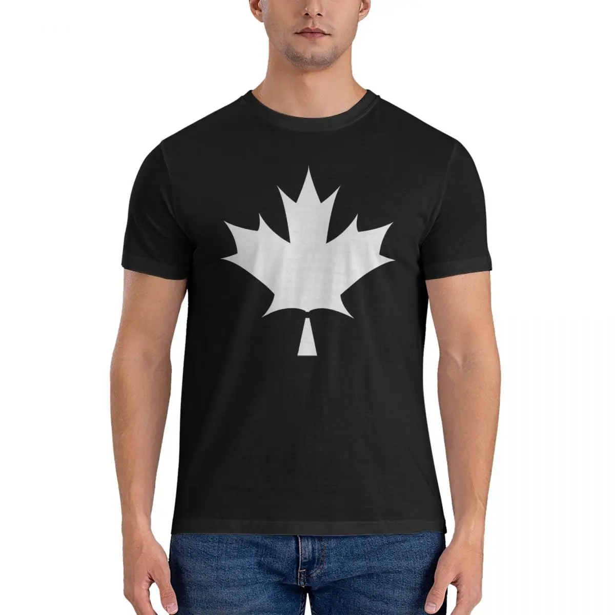 Sharp T-Shirt Men Canadian Flag Maple Leaf Icon Funny 100% Cotton Tees Crewneck Short Sleeve T Shirt Party Tops