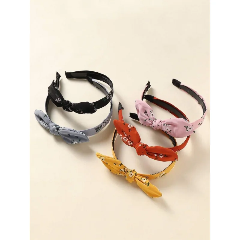 5pcs/Set Girls‘ Soft Rabbit Ear Headband – Polka Dot Design, Cute & Comfortable for Everv14.5+14.5+14.5+14.5+14.5yday.