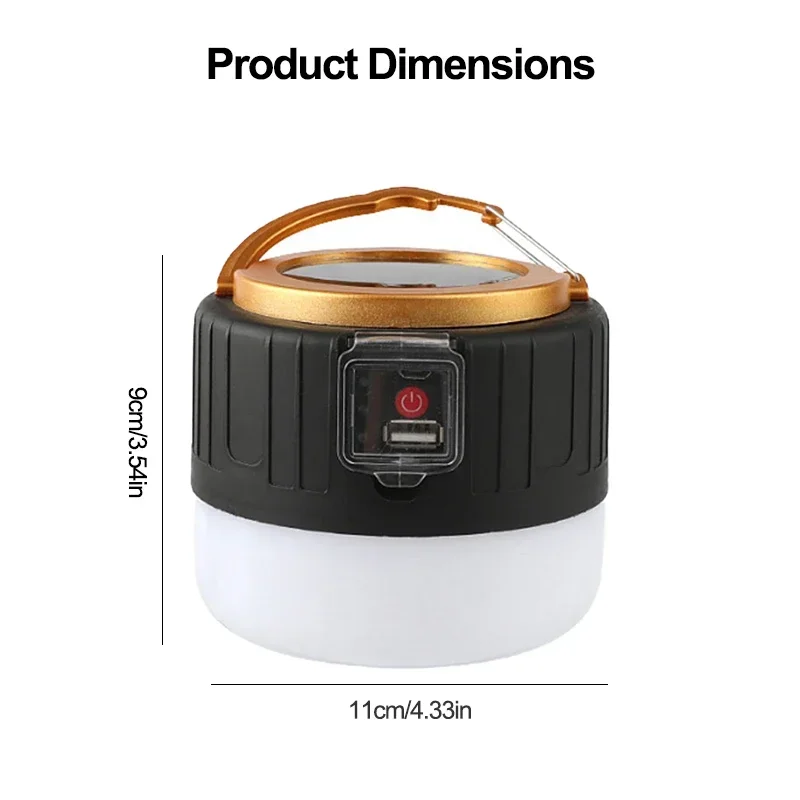 Lampada di emergenza esterna portatile Lampada da campeggio a LED solare Lampada da lavoro per tenda di emergenza esterna Lanterna ad alta potenza per barbecue